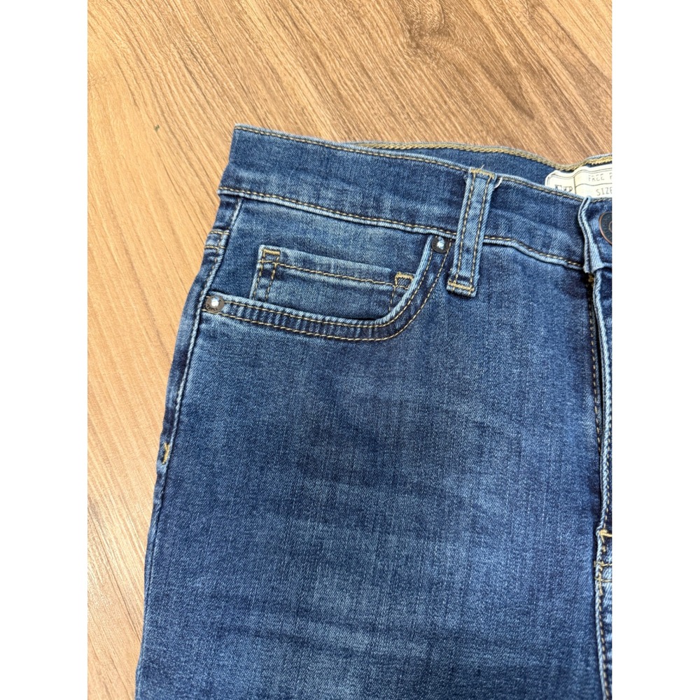 Free People Embroidered Peacock Skinny Jeans Blue Denim Raw Hem Size 27 - Picture 5 of 12